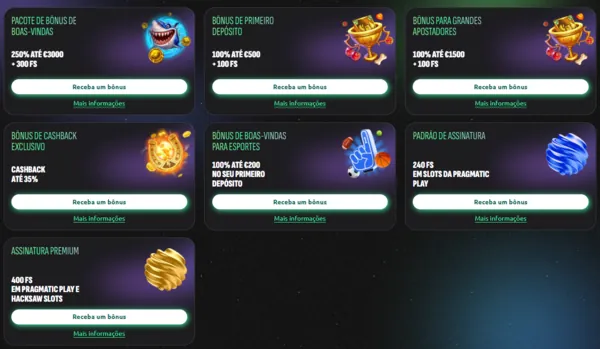hexabet bonuses page